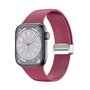 Siliconen bandje - Folding Buckle - Wijnrood - Geschikt voor Apple Watch 38mm / 40mm / 41mm / 42mm