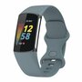 FitBit Charge 5 &amp; 6 Sportbandje met dubbele lus - Staalblauw - Maat: S