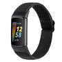 FitBit Charge 5 &amp; 6 Elastische solo loop nylon bandje - Zwart