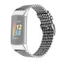 Fitbit Charge 5 &amp; 6 Nylon bandje - Zwart / Wit