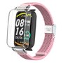 Braided nylon bandje met case - Roze - Xiaomi Smart band 7 Pro