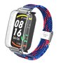 Braided nylon bandje met case - Blauw met rood - Xiaomi Smart band 7 Pro