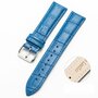 Garmin Venu 3s / Vivoactive 4s / Venu 2s / Vivomove 3s / Forerunner 255s - Crocodile leren bandje - Blauw