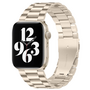 Stalen schakelband - Starlight / Sterrenlicht - Geschikt voor Apple watch 44mm / 45mm&nbsp;/ 46mm / 49mm