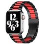 Stalen schakelband - Zwart met rood - Geschikt voor Apple watch 44mm / 45mm&nbsp;/ 46mm / 49mm