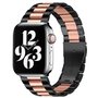 Stalen schakelband - Zwart met ros&eacute; goud - Geschikt voor Apple watch 44mm / 45mm&nbsp;/ 46mm / 49mm