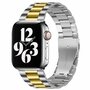 Stalen schakelband - Zilver met goud - Geschikt voor Apple watch 38mm / 40mm / 41mm / 42mm