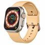 Soft siliconen bandje met gespsluiting - Donkergeel - Geschikt voor Apple Watch 44mm / 45mm&nbsp;/ 46mm / 49mm