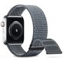 Nylon sport loop band - Grijsgroen - Extra sterke klittenbandsluiting - Geschikt voor Apple Watch 38mm / 40mm / 41mm / 42mm