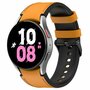 leer + siliconen bandje - Maat: large - Oker - Samsung Galaxy watch 7 - 40mm &amp; 44mm