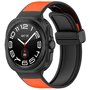 Hybrid leer + siliconen band - Oranje - Samsung Galaxy Watch Ultra 47mm