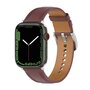 Luxe leren bandje - Donkerbruin - Geschikt voor Apple Watch 38mm / 40mm / 41mm / 42mm