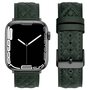 Leren bandje met diamant patroon - Donkergroen - Geschikt voor Apple Watch 38mm / 40mm / 41mm / 42mm