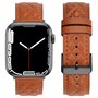 Leren bandje met diamant patroon - Bruin - Geschikt voor Apple Watch 44mm / 45mm&nbsp;/ 46mm / 49mm