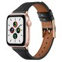 Leren bandje - Zwart - Geschikt voor Apple Watch 44mm / 45mm&nbsp;/ 46mm / 49mm