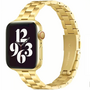 Stalen slim fit schakelband - Goud - Geschikt voor Apple watch 44mm / 45mm&nbsp;/ 46mm / 49mm