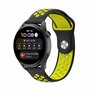 Sport Edition siliconen band - Zwart + geel - Huawei Watch GT 5 (Pro) / GT 4 / GT 3 / GT 2 - 46mm