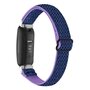 Fitbit Inspire 3 - Elastische solo loop nylon bandje - Blauw / paars