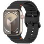 Wave sportband - Zwart - Geschikt voor Apple Watch 44mm / 45mm / 46mm / 49mm