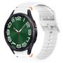 Wave Sportband met aansluitknop - Wit -  Samsung Galaxy Watch 6 Classic - 47mm &amp; 43mm