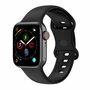 Siliconen sportbandje - Zwart - Maat: M/L - Geschikt voor Apple Watch 38mm / 40mm / 41mm / 42mm