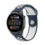 Sport Edition siliconen band - Donkerblauw + wit - Huawei Watch 4 (pro) / 3 (pro) / Ultimate