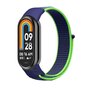 Sport loop nylon bandje - Donkerblauw met groen - Xiaomi Smart Band 8 &amp; 9