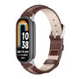 Echt leren bandje - Donkerbruin - Xiaomi Smart Band 8 &amp; 9