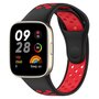 Siliconen sportband - Zwart met rood - Xiaomi Redmi Watch 3