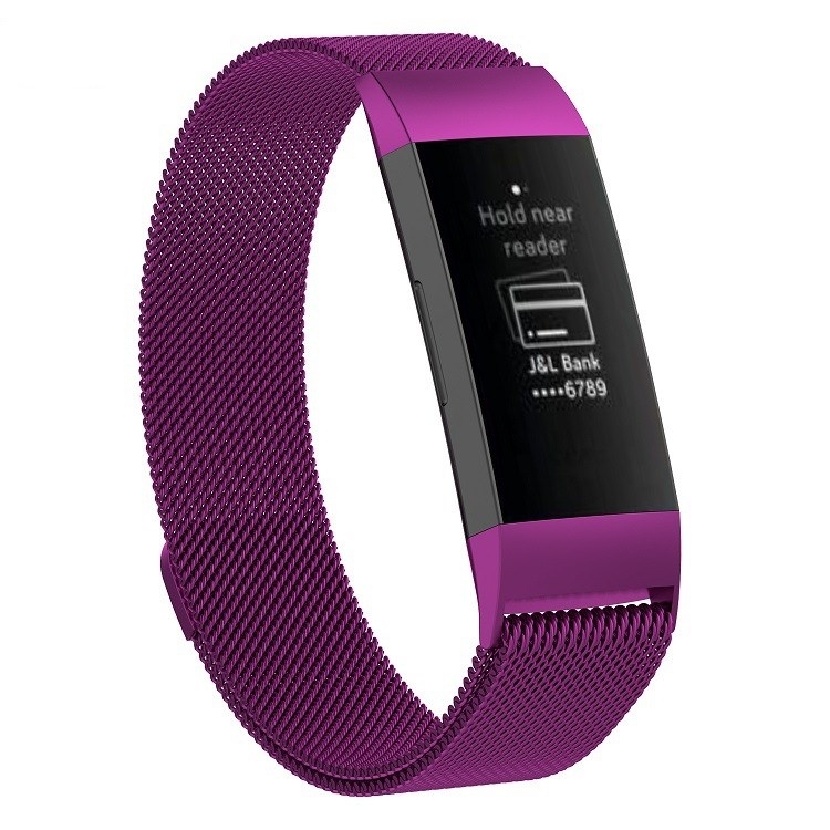 Fitbit Charge 3 4 milanese bandje Maat Small Paars