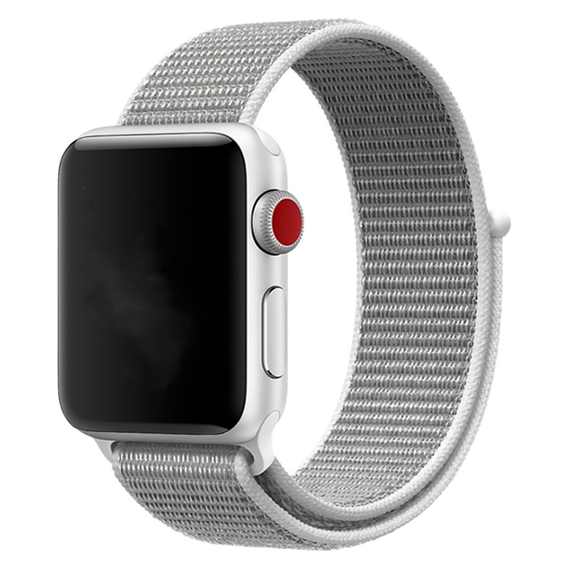 Sport Loop nylon bandje Licht grijs Geschikt voor Apple Watch 38mm 40mm 41mm 42mm