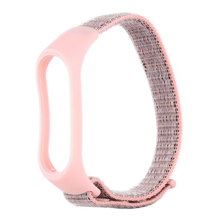 Nylon Geweven Bandje Xiaomi Mi Band 3 / 4 / 5 / 6 / 7 - Roze