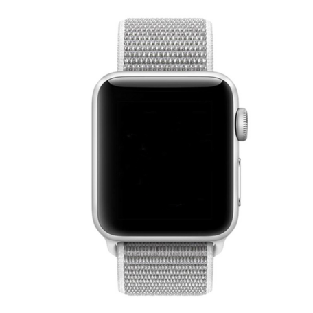 Sport Loop nylon bandje - Licht grijs - Geschikt voor Apple Watch 38mm / 40mm / 41mm