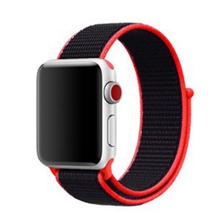 Sport Loop nylon bandje - Magenta / zwart - Geschikt voor Apple Watch 38mm / 40mm / 41mm / 42mm