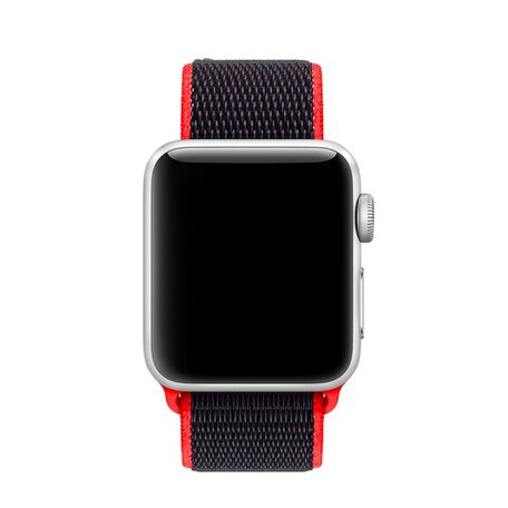 Sport Loop nylon bandje - Magenta / zwart - Geschikt voor Apple Watch 38mm / 40mm / 41mm / 42mm