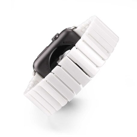 Schakelarmband Keramisch bandje - Wit - Geschikt voor Apple Watch 42mm / 44mm / 45mm / 49mm