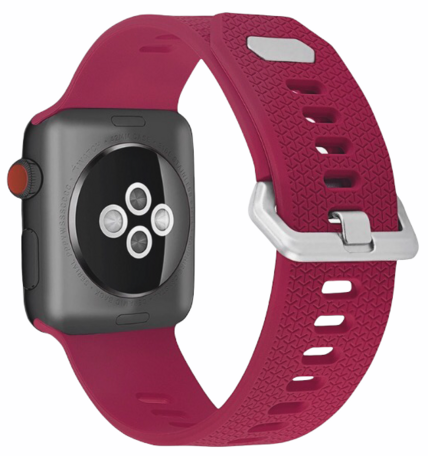 Siliconen bandje met motief - Rose Red - Geschikt voor Apple Watch 38mm / 40mm / 41mm / 42mm