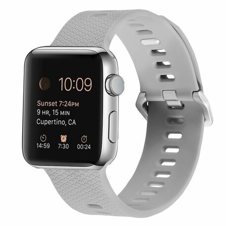 Siliconen bandje met motief - Grijs - Geschikt voor Apple Watch 42mm / 44mm / 45mm / 46mm / 49mm