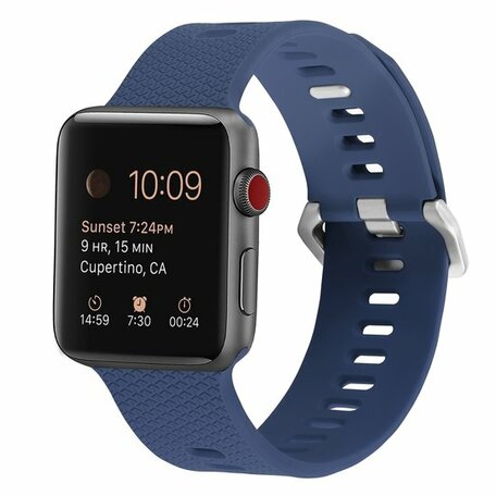 Siliconen bandje met motief - Navy - Geschikt voor Apple Watch 42mm / 44mm / 45mm / 46mm / 49mm