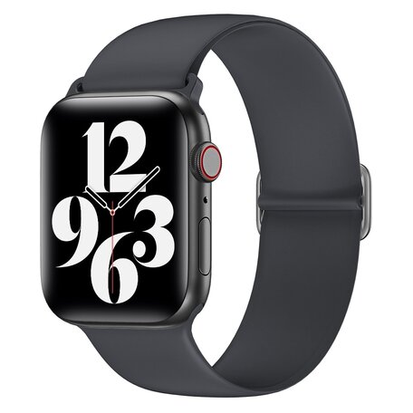 Elastische Solo Loop bandje - Donkergrijs - Geschikt voor Apple Watch 38mm / 40mm / 41mm / 42mm