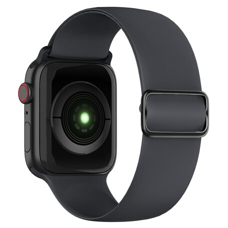 Elastische Solo Loop bandje - Donkergrijs - Geschikt voor Apple Watch 38mm / 40mm / 41mm / 42mm