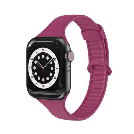 TPU Slim Fit bandje - Wijnrood - Geschikt voor Apple Watch 42mm / 44mm / 45mm / 46mm / 49mm