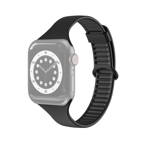 TPU Slim Fit bandje - Zwart - Geschikt voor Apple Watch 42mm / 44mm / 45mm / 46mm / 49mm