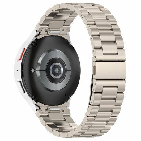 Stalen band met aansluitknop  - Titanium kleur - Samsung Galaxy Watch 5 (Pro) - 40mm / 44mm / 45mm