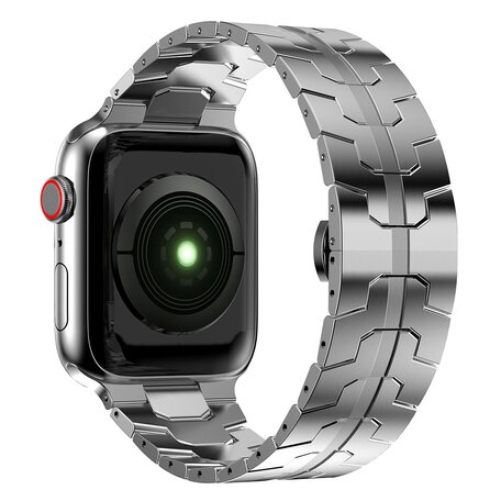 Stalen schakelband - Zilver - Geschikt voor Apple watch 38mm / 40mm / 41mm / 42mm