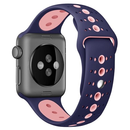 Sportbandje combi-kleuren - Paars + roze - Geschikt voor Apple Watch 42mm / 44mm / 45mm / 46mm / 49mm