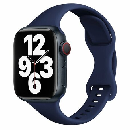 Sportbandje Slim Fit - Donkerblauw - Geschikt voor Apple Watch 38mm / 40mm / 41mm / 42mm