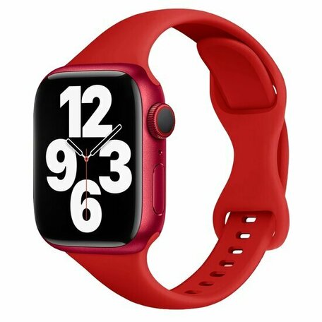 Sportbandje Slim Fit - Rood - Geschikt voor Apple Watch 42mm / 44mm / 45mm / 46mm / 49mm