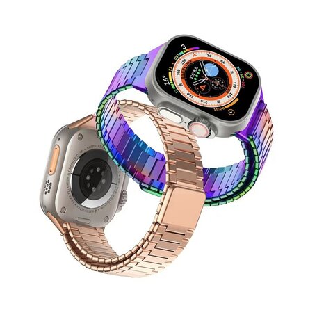 Magnetische stalen band - Zeer sterke magneet - Multicolor - Geschikt voor Apple Watch 42mm / 44mm / 45mm / 46mm / 49mm