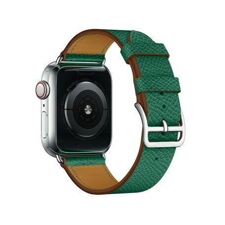 Lederen bandje - Groen - Geschikt voor Apple Watch 42mm / 44mm / 45mm / 49mm